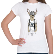 PRINTFASHION Tattoed Deer - Női póló - Fehér női póló
