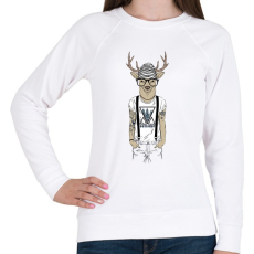 PRINTFASHION Tattoed Deer - Női pulóver - Fehér