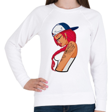 PRINTFASHION Tattoo Girl - Női pulóver - Fehér női pulóver, kardigán