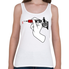 PRINTFASHION Tattoo Gun - Női atléta - Fehér női trikó