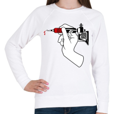 PRINTFASHION Tattoo Gun - Női pulóver - Fehér