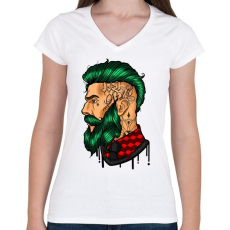 PRINTFASHION Tattoo - Női V-nyakú póló - Fehér