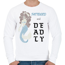 PRINTFASHION Tattooed and deadly - Férfi pulóver - Fehér férfi pulóver, kardigán
