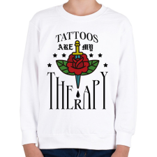 PRINTFASHION Tattoos are my therapy - Gyerek pulóver - Fehér gyerek pulóver, kardigán