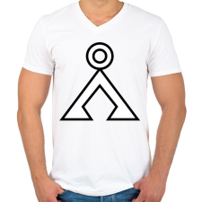 PRINTFASHION Tauri - Férfi V-nyakú póló - Fehér férfi póló