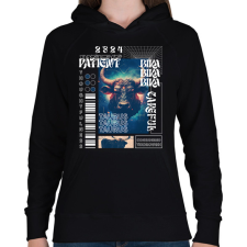 PRINTFASHION Taurus - Streetwear style - Női kapucnis pulóver - Fekete női pulóver, kardigán