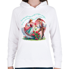 PRINTFASHION Tavaszi szél vizet áraszt... - Női kapucnis pulóver - Fehér női pulóver, kardigán