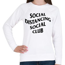 PRINTFASHION Távolságtartó klub... - Női pulóver - Fehér női pulóver, kardigán