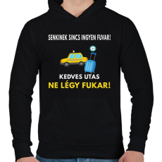 PRINTFASHION TAXI SOFŐRNEK - Férfi kapucnis pulóver - Fekete