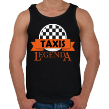 PRINTFASHION Taxis legenda - Férfi atléta - Fekete atléta, trikó