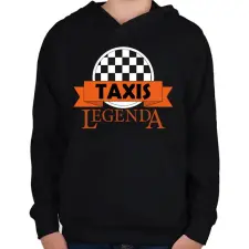 PRINTFASHION Taxis legenda - Gyerek kapucnis pulóver - Fekete gyerek pulóver, kardigán