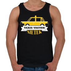 PRINTFASHION Taxis vagyok, sietek - Férfi atléta - Fekete
