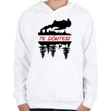 PRINTFASHION Te döntesz - Gyerek kapucnis pulóver - Fehér
