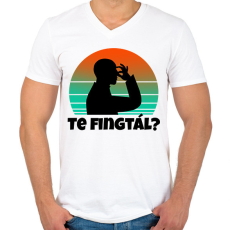 PRINTFASHION Te fingtál 2 - Férfi V-nyakú póló - Fehér
