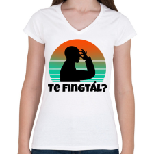 PRINTFASHION Te fingtál 2 - Női V-nyakú póló - Fehér női póló