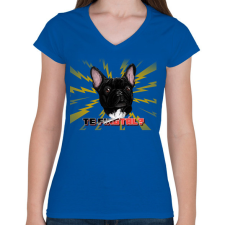 PRINTFASHION TE FINGTÁL 3 - Női V-nyakú póló - Királykék női póló