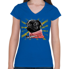PRINTFASHION TE FINGTÁL 4 - Női V-nyakú póló - Királykék