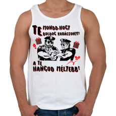 PRINTFASHION Te mondd, hogy boldog karácsonyt a te hangod mélyebb - Férfi atléta - Fehér