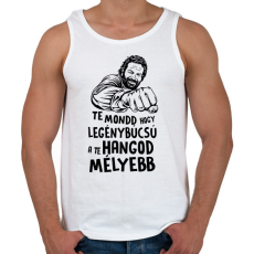 PRINTFASHION Te mondd hogy legénybúcsú a te hangod mélyebb - Férfi atléta - Fehér