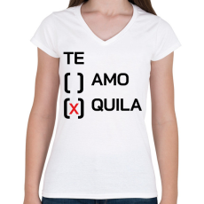 PRINTFASHION Te - quila - Női V-nyakú póló - Fehér