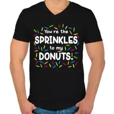 PRINTFASHION Te vagy a cukorka a fánkomhoz - Férfi V-nyakú póló - Fekete férfi póló