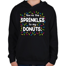 PRINTFASHION Te vagy a cukorka a fánkomhoz - Gyerek kapucnis pulóver - Fekete gyerek pulóver, kardigán