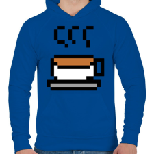 PRINTFASHION Tea logó pixelart - Férfi kapucnis pulóver - Királykék férfi pulóver, kardigán