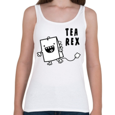 PRINTFASHION Tea Rex - Női atléta - Fehér női trikó