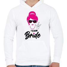 PRINTFASHION Team Bride 3 - Férfi kapucnis pulóver - Fehér férfi pulóver, kardigán