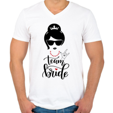 PRINTFASHION Team Bride - Férfi V-nyakú póló - Fehér