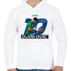 PRINTFASHION Team Djokovic - Férfi kapucnis pulóver - Fehér