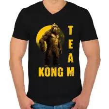 PRINTFASHION TEAM KONG - Férfi V-nyakú póló - Fekete férfi póló