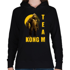 PRINTFASHION TEAM KONG - Női kapucnis pulóver - Fekete női pulóver, kardigán