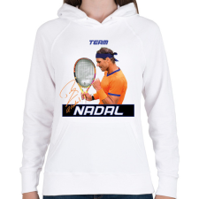 PRINTFASHION Team Nadal - Női kapucnis pulóver - Fehér női pulóver, kardigán