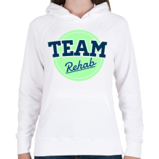 PRINTFASHION TEAM Rehab Green - Női kapucnis pulóver - Fehér