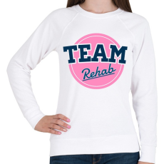 PRINTFASHION TEAM Rehab Pink - Női pulóver - Fehér