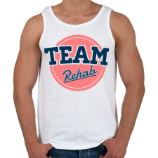 PRINTFASHION TEAM Rehab Red - Férfi atléta - Fehér atléta, trikó