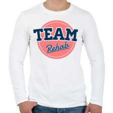 PRINTFASHION TEAM Rehab Red - Férfi hosszú ujjú póló - Fehér férfi póló