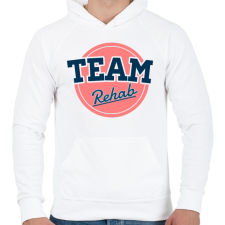 PRINTFASHION TEAM Rehab Red - Férfi kapucnis pulóver - Fehér férfi pulóver, kardigán