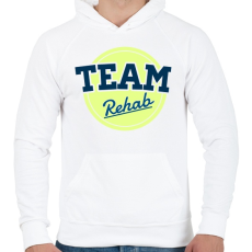 PRINTFASHION TEAM Rehab Yellow - Férfi kapucnis pulóver - Fehér