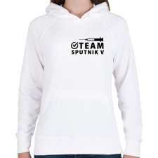 PRINTFASHION Team Sputnik V - Női kapucnis pulóver - Fehér női pulóver, kardigán