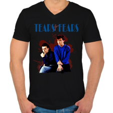 PRINTFASHION Tears For Fears - Férfi V-nyakú póló - Fekete férfi póló