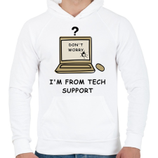 PRINTFASHION TECH SUPPORT - Férfi kapucnis pulóver - Fehér férfi pulóver, kardigán