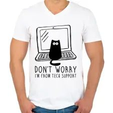 PRINTFASHION Tech support - Férfi V-nyakú póló - Fehér férfi póló