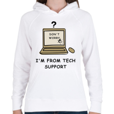 PRINTFASHION TECH SUPPORT - Női kapucnis pulóver - Fehér női pulóver, kardigán
