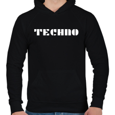 PRINTFASHION TECHNO - Férfi kapucnis pulóver - Fekete férfi pulóver, kardigán