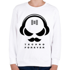 PRINTFASHION Techno forever - DJ - Gyerek pulóver - Fehér gyerek pulóver, kardigán
