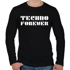 PRINTFASHION TECHNO FOREVER - Férfi hosszú ujjú póló - Fekete férfi póló