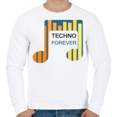 PRINTFASHION Techno Forever - Férfi pulóver - Fehér