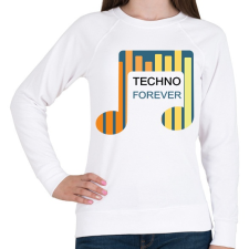 PRINTFASHION Techno Forever - Női pulóver - Fehér női pulóver, kardigán
